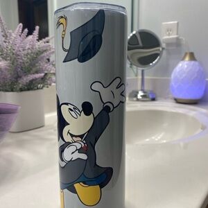 Disney Gray Insulated Water Bottle Mickey Mouse Design Graduation.
